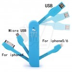 3 in1 Multifunctional USB Portable Cable set Micro USB , 30 Pin, 8 Pin