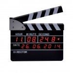 Movie Slate Director Clapper Board LED Digital Clock with Calendar, Alarm