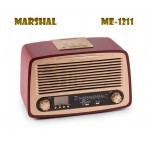 رادیو چوبی فلش خور مارشال مدل 1211 دارای ریموت کنترل و ساعت