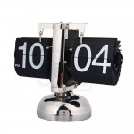 ساعت فلیپ بال بال ورقه ای مدل ترازویی تک پایه - مدل نقره ای ورقه مشکی (اعداد سفید)