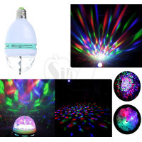3W E27 Crystal Magic Ball Rotating Full Color RGB LED Stage Lighting Bulb for Disco DJ Bar Party