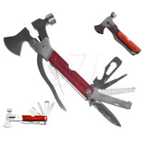 8 in 1 Knife Hammer Axe Plier Saws and Folding Compact Multi Purpose Tool set