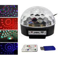 Digital RGB LED Crystal Magic Ball USB SD DMX Effect Stage Light+ Remote Control+ Flash Memory