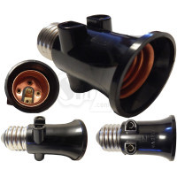 تبدیل پایه سرپیچ لامپ ای27 به 2 پریز و 1 سرپیچ معمولی