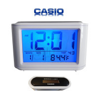 CASIO Solar LCD Digital Clock with Glow Light , Calendar and Thermometer