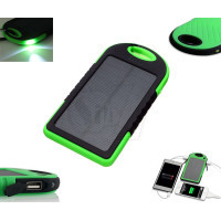 شارژر خورشیدی و پاور بانک 5000 میلی آمپر ضد آب چراغ قوه دار