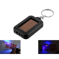3 LED Solar powered UV light Money detector keychain 