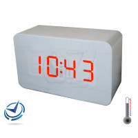Mini White Wooden Digital LED Clock