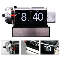 Small Size Retro Page Gear Flip Clock with hour, Minute