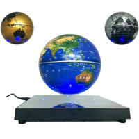 کره معلق مغناطیسی بزرگ شگفت انگیز با پایه تخت آینه ای چراغدار