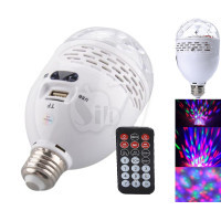 SK42A E27 RGB 5W LED Stage Light  Bulb with USB/TF Music Player  Speaker and FM Radio , Remote Control
