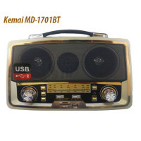Kemai MD-1701BT Wooden Classic 3Band Radio and Bluetooth USB SD MP3Player