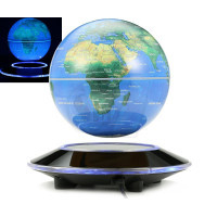 کره زمین معلق درهوا شگفت انگیز مغناطیسی با پایه چراغدار طرح بشقاب پرنده