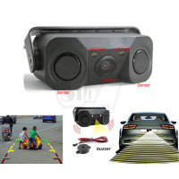 Claro CL-301 Waterproof Car Reverse Backup Assistance System with 2 Parking Radar Sound Alarm sensors + 1 Car Rear View Night Vision IR Camera