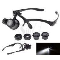 ذره بین عینکی تک چشمی چراغدار 4 لنز مدل 9892اف