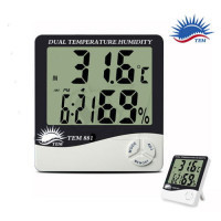 TEM881 LCD Digital Indoor Thermometer Hygrometer with Clock