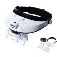 ذره بین هدبندی جدید چراغدار با 5 لنز یدکی مدل ام جی81001 جی