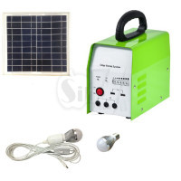 Solar LED Light System Kit with 10W Panel & 2x LED Globes & USB Charge Outlet