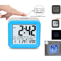 Large Number LCD Digital Alarm Clock With 3 Sets Alarm Clock And Light Activated Night Light, Time, Date, Temperature Display