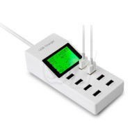 شارژر یو اس بی برقی هوشمند 8 پورت دارای صفحه نمایش وضعیت شارژ