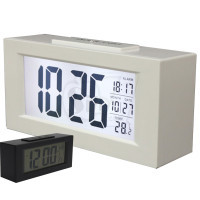 016 Stylish Digital Snooze Alarm Clock with Large LCD Display, LED Backlight, Light Sensor, Thermometer, Calendar