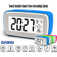 053 Stylish LCD Display Smart Snooze Alarm Clock Voice Recording Touch Button with Cold LED Backlight