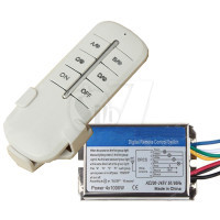 QH-807 Wireless 4 Channels Remote Control Metal Box Switch with Remote Control
