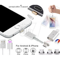 کابل شارژ یو اس بی مغناطیسی دارای سری آهنربایی و سوکت های مختلف برای انواع گوشی موبایلها