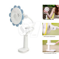 فن و پنکه شارژی گیره دار طرح گل آفتابگردان