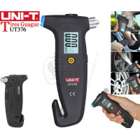 UNI-T UT376 Portable Digital Tire Pressure Gauge with Safety Hammer, LED Flashlight and Seatbelt Cutter