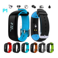 دستبند هوشمند بلوتوثی پی1 ضد آب با قابلیت نمایش فشارخون و ضربان قلب، آیدی کالر، قدم شمار و ساعت زنگدار