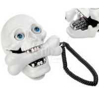 تلفن رومیزی فانتزی هالووین به شکل جمجمه با گوشی به شکل استخوان