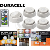DURACELL 5 Count Color Change LED Puck Lights with Directional Base With Remote Control