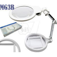 ذره بین پایه دار و چراغدار با لنز دوبل مدل 3بی-1آ ، با لنز بزرگ و پایه کار مدرج