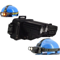 هدلايت و چراغ معدنی دو لامپی، دارای هدبند سه طرفه و2 رنگ نور زرد و سفید