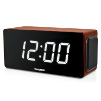 TELEFUNKEN TF-1566U Digital Wood LED Alarm Clock , Remote Control , FM Radio and SD /USB MP3 Player