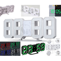 LED Digital 3D Clock with 3 level Brightness, Alarm Snooze Clock