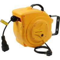 VERTLAND 20m Automatic Rewind Cable Reel and Power Strip Pulley with Socket