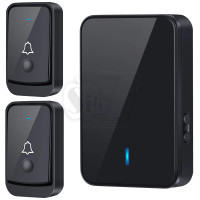 زنگ اخبار وایرلس دو شستی باطریخور مدل 2Q489-BB مشکی