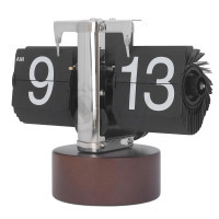 WR-SB Model Round Wooden Stand Desk Mechanical Retro Page Turning Scale shape Flip Clock