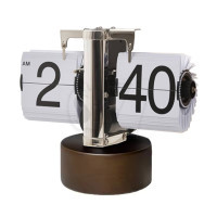 WR-SW Model Round Wooden Stand Desk Mechanical Retro Page Turning Scale shape Flip Clock