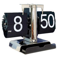 SQ-SB-OR Model Rectangle Steel Stand With Organizer Desk Mechanical Retro Page Turning Scale shape Flip Clock