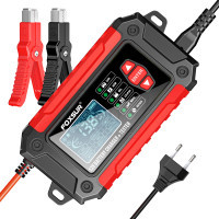 FOXSUR FTC-1206 Car Smart Battery Charger and 12V Battery Tester Analyzer-Red