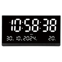 DK-8025 White LED Oversized Electric Large Digital Wall Clock with Temperature and Calendar