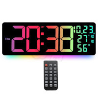 6669R or DS-6661 17.3 inch LED Wall Mounted Clock With Colorful Night Light and Ambient Light, Remote Control, Count Down Timer and 2 Alarm