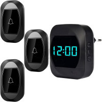زنگ اخبار بیسیم 3 شاستی صفحه نمایش دار مدل 3R195-BB مشکی