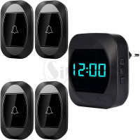 زنگ اخبار بیسیم 3 شاستی صفحه نمایش دار مدل 4R195-BB مشکی