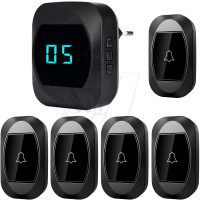 زنگ اخبار بیسیم 5 شاستی صفحه نمایش دار مدل 5R195-BB مشکی