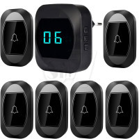 زنگ اخبار بیسیم 6 شاستی صفحه نمایش دار مدل 6R195-BB مشکی