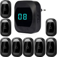 زنگ اخبار بیسیم 8 شاستی صفحه نمایش دار مدل 8R195-BB مشکی
